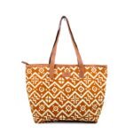 Brown & White Awuraba Ankara Tote Bag