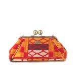 Red and yellow Ablema Kente Clutch
