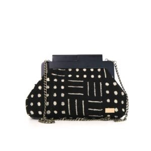 Black & White MudCloth Mansa clutch
