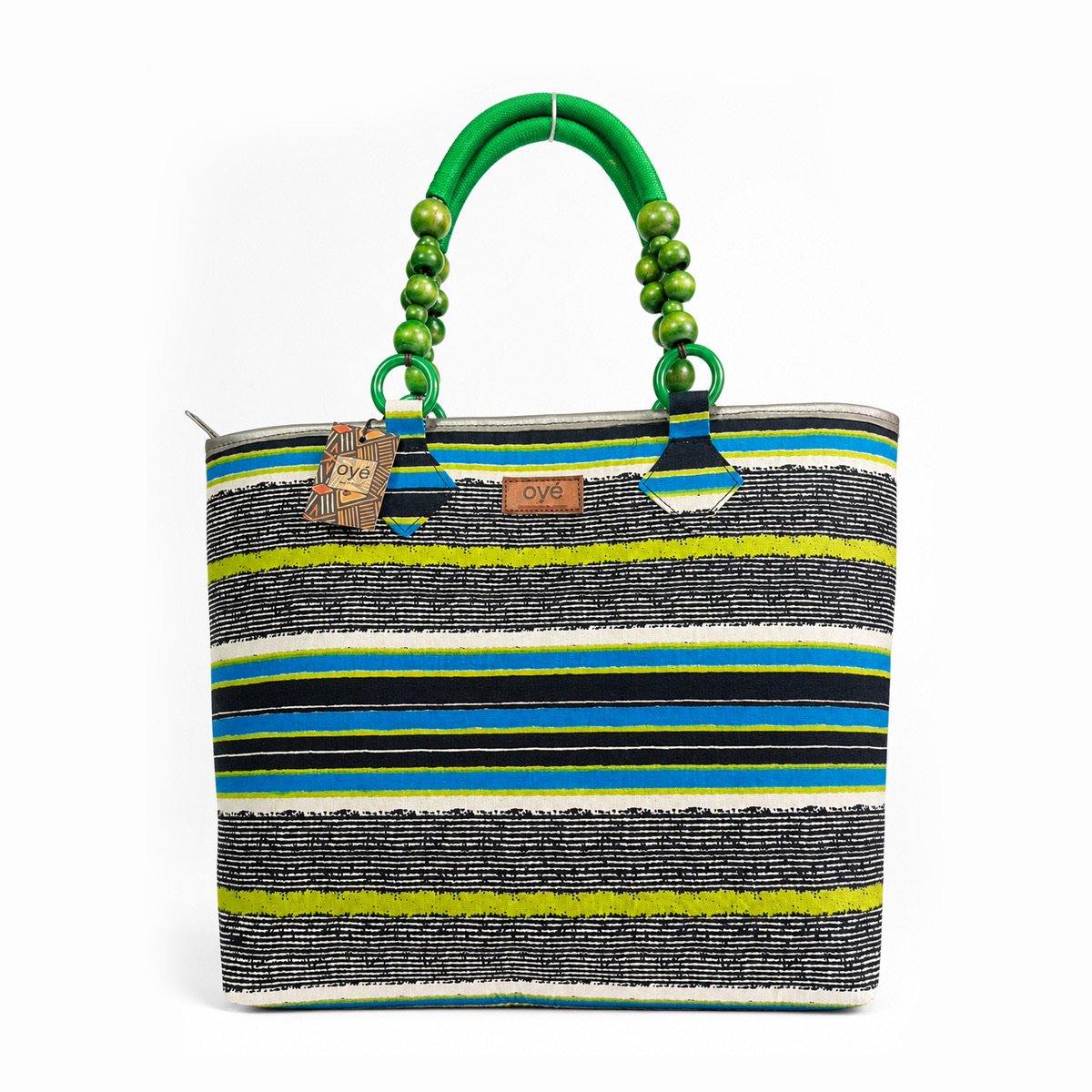 Oye Bag-Green Africa Print Tote Oye Bag-Green Africa Print Tote