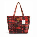 Oye Bag Large Red & Black Leather Tote