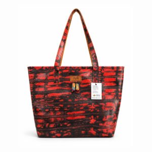 Oye Bag Large Red & Black Leather Tote