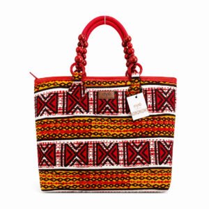 Oye Bag Red Africa Print Tote
