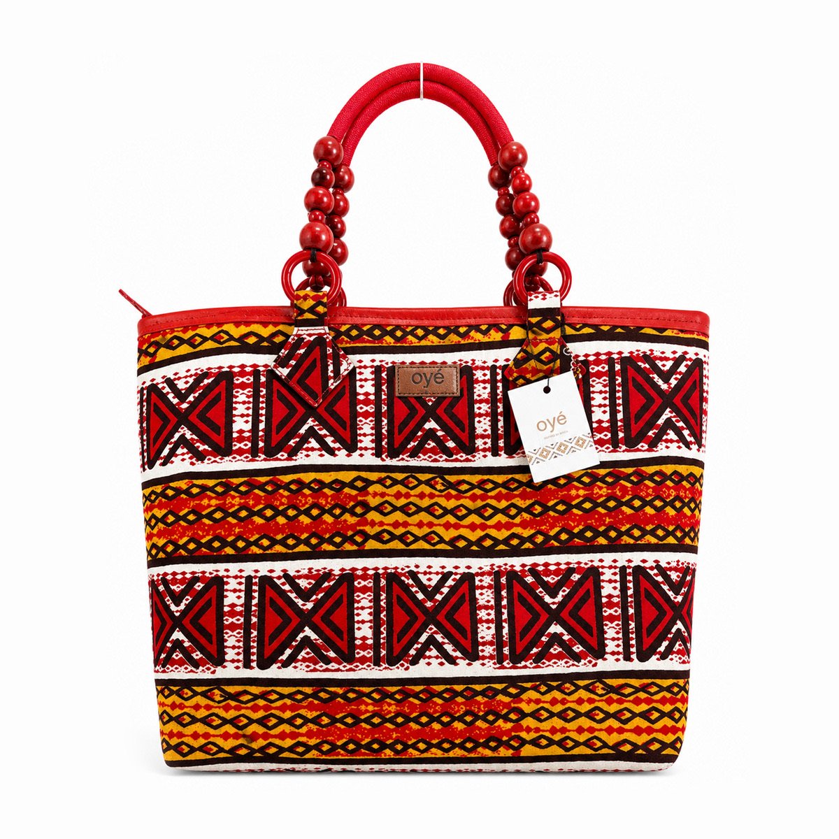 Oye Bag Red Africa Print Tote Oye Bag Red Africa Print Tote