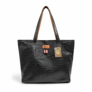 Oye Bag black-Large Black Leather Tote