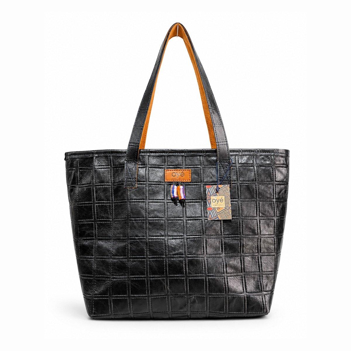 OyeBag-Large Black Leather Tote OyeBag-Large Black Leather Tote